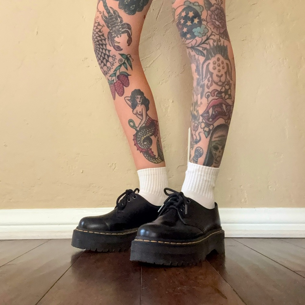 Dr. Martens Black Leather Platform 8053 Shoes